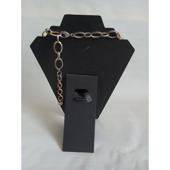 Stella & Dot Navy Blue and Gold Toned Beaded Bahari Layered Statement Necklace - Picture 2 of 9